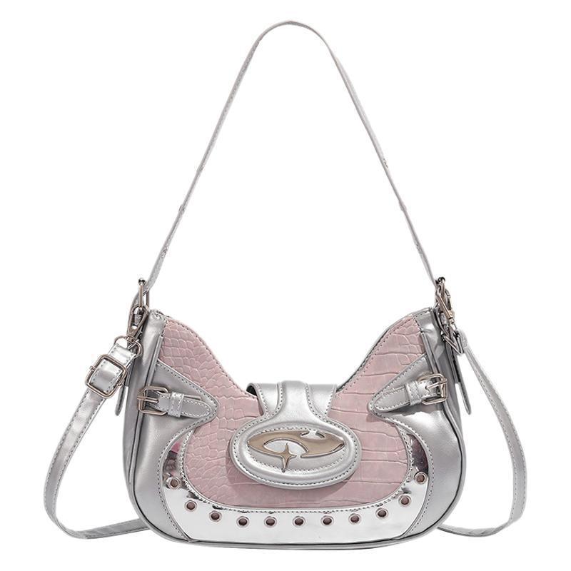 Women's Millennium Hot Motorcycle Design Crocodile Pattern Women's Shoulder Bag