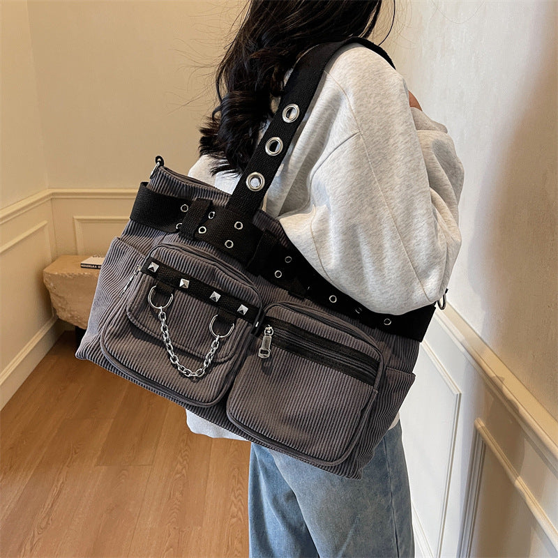 Pretty Women's Corduroy Large Fashion Commuter Women's Messenger Bag
