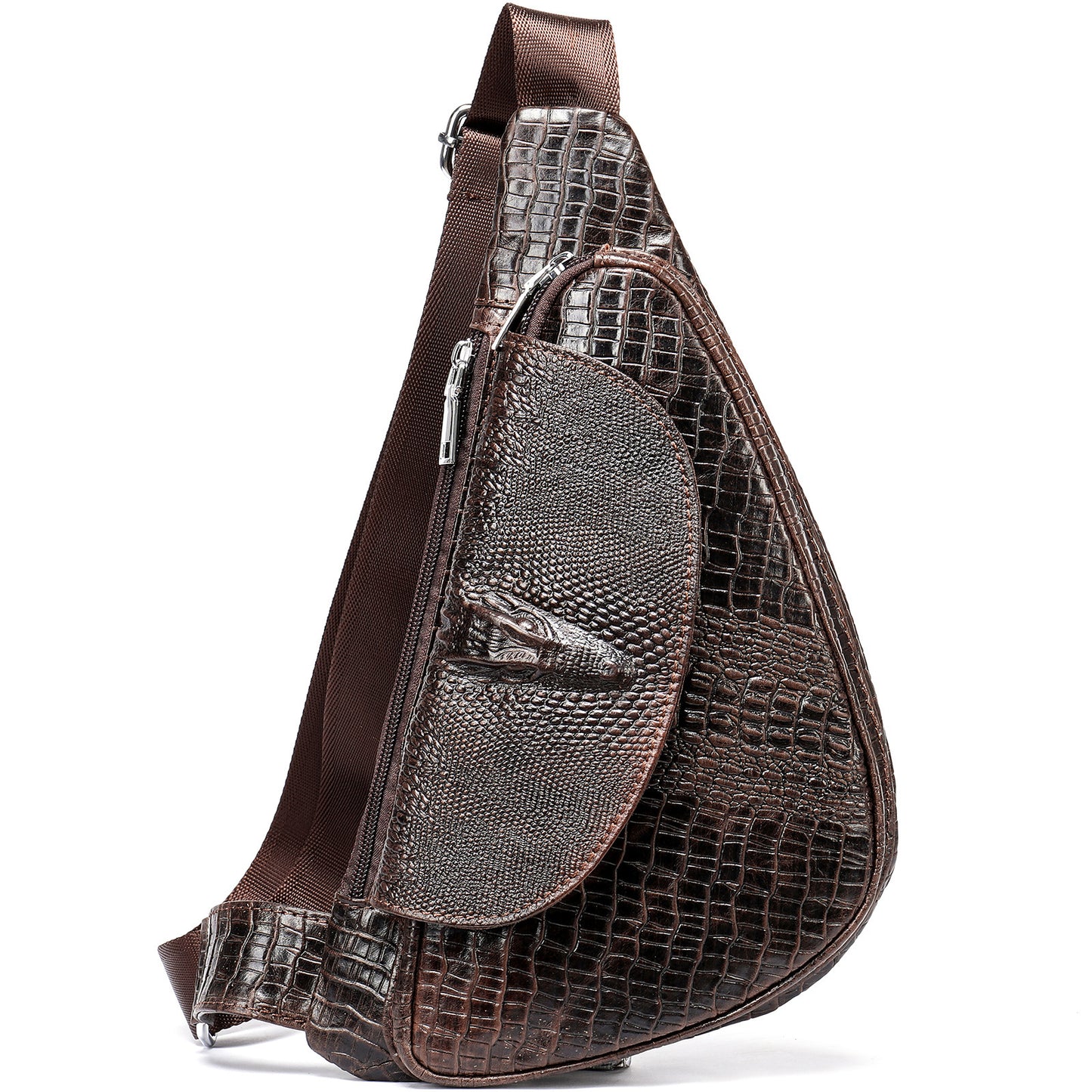 Men's Business Commute Korean Style Crocodile Pattern Men's Chest Bag