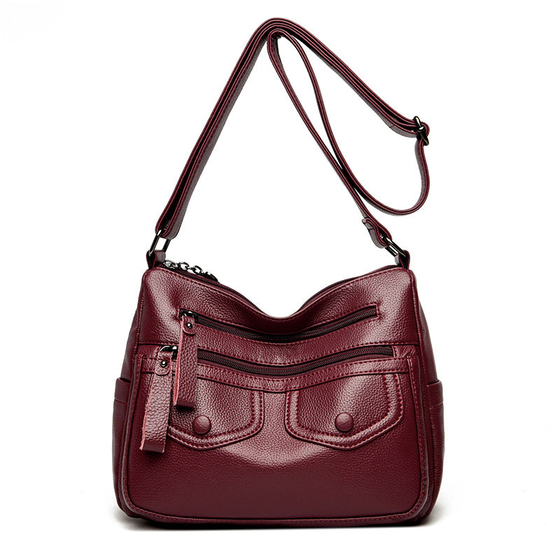 Women's Large Capacity Soft Leather Mother Versatile Women's Messenger Bag