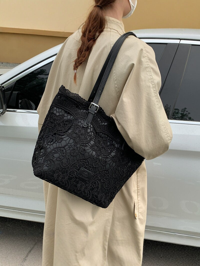 Women's Lace Large Capacity Versatile Commuter Mori Women's Shoulder Bag