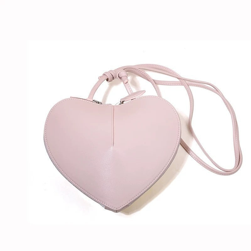 Women's Heart Genuine Leather Commuter High Texture Heart-shaped Women's Messenger Bag