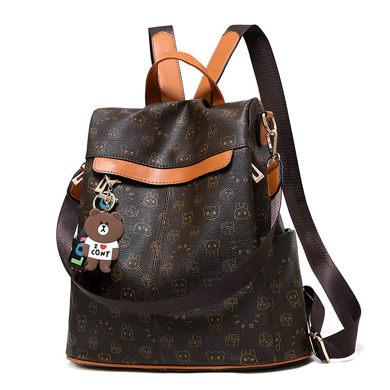 Women's Korean Style Fashionable Soft Leather Personalized Backpacks