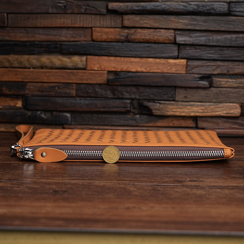 Genuine Leather Hand-woven First Layer Cowhide Wrist Large Capacity Men's Clutch
