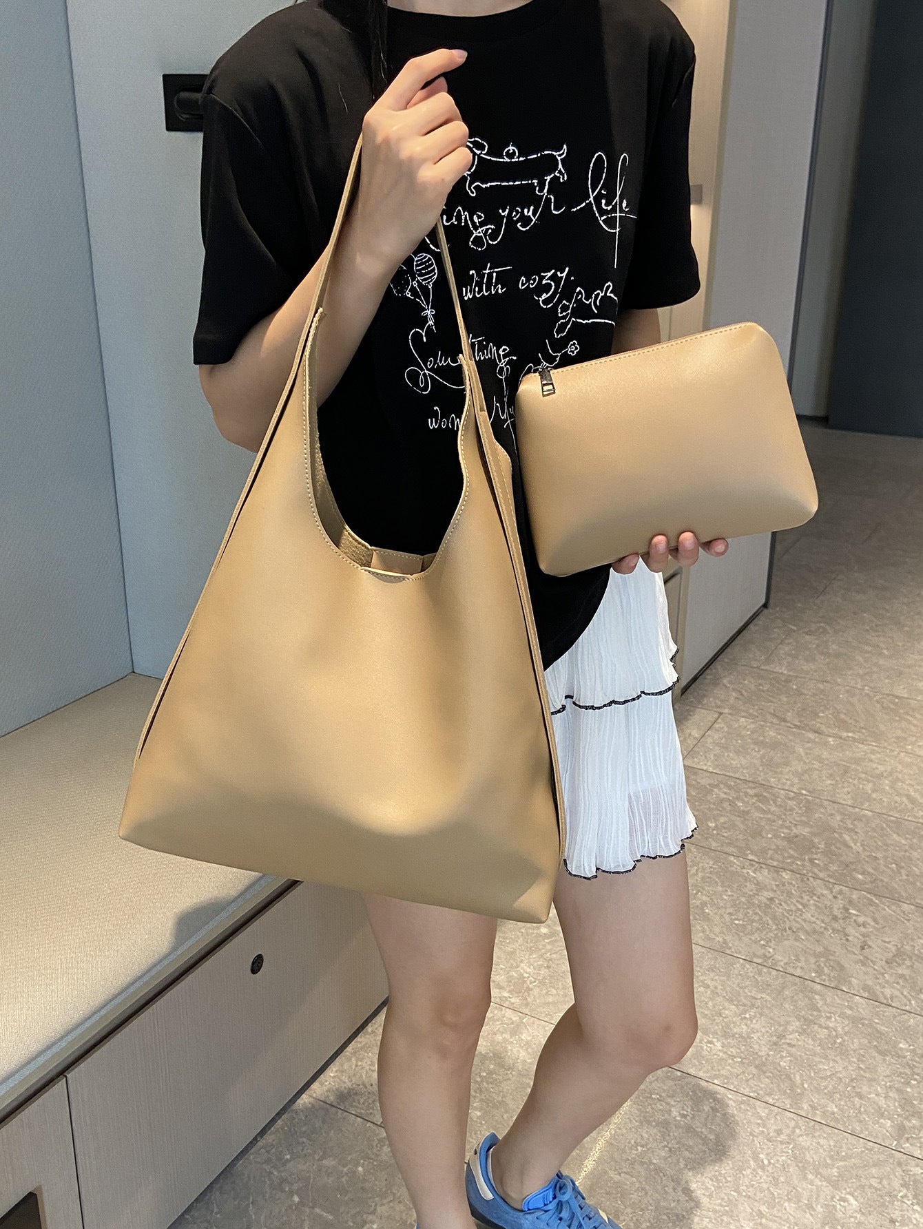Women's Fashion Combination Large Capacity Simple College Class Bags
