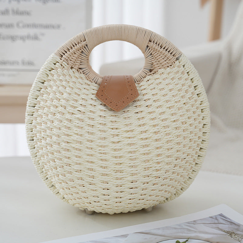 Women's Summer Simple Handmade Vine Woven Beach Women's Handbag