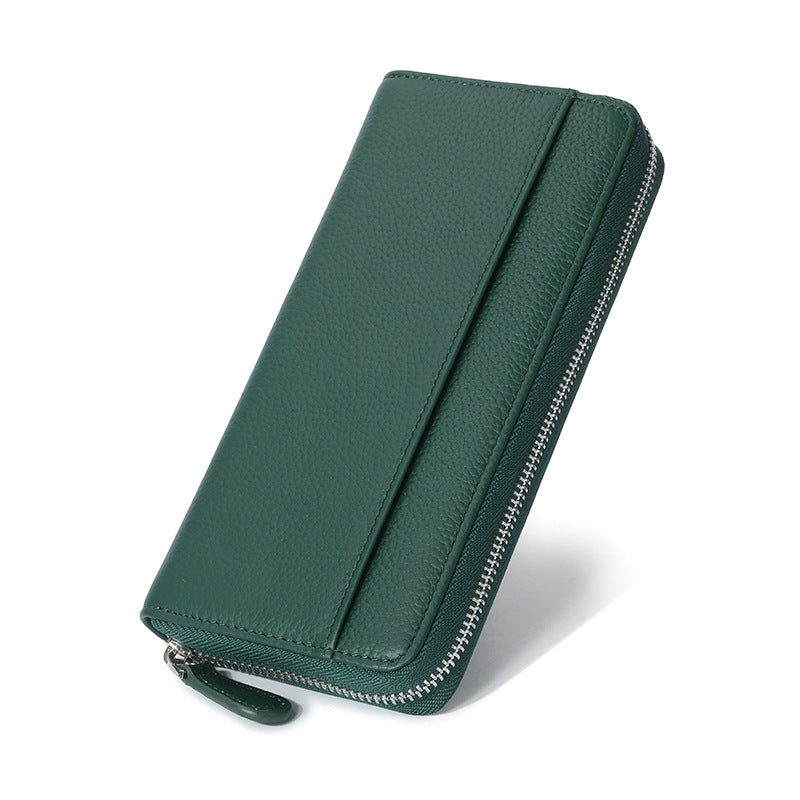 Women's Long Leather Organ Clutch Large Capacity Ladies Wallet