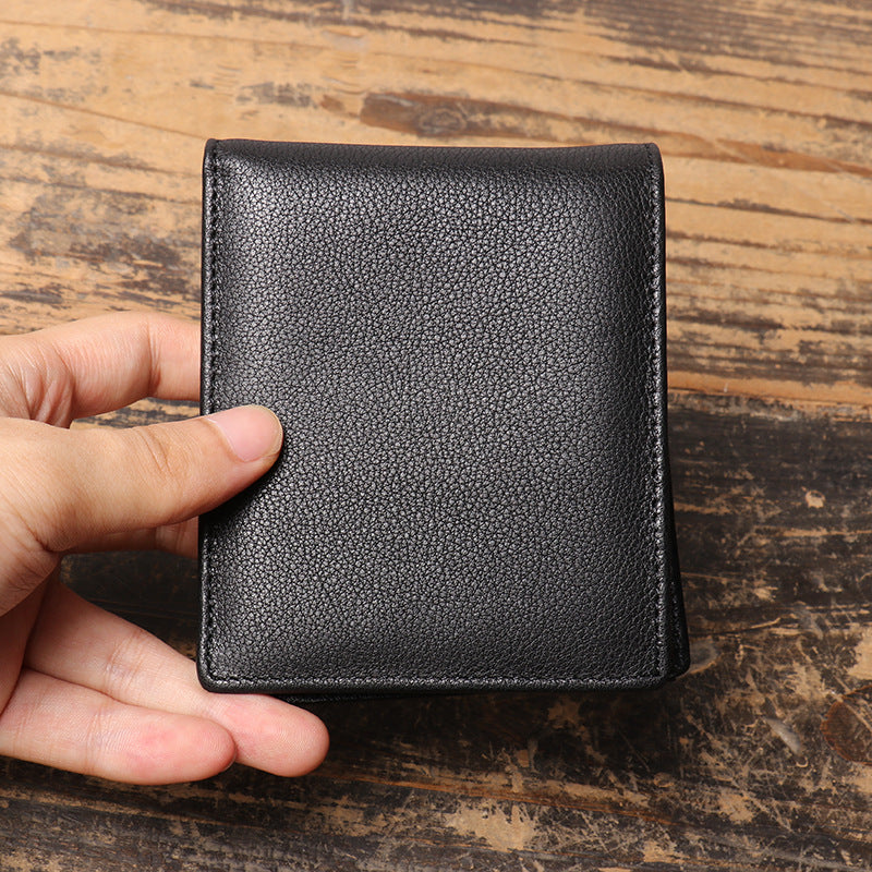 Men's & Women's Crazy Horse Leather Short Genuine Can Purses