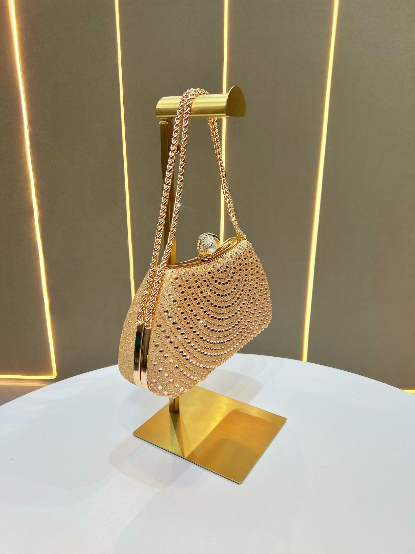 Women's Fashion Diamond Chain High-grade Light Luxury Dinner Bag