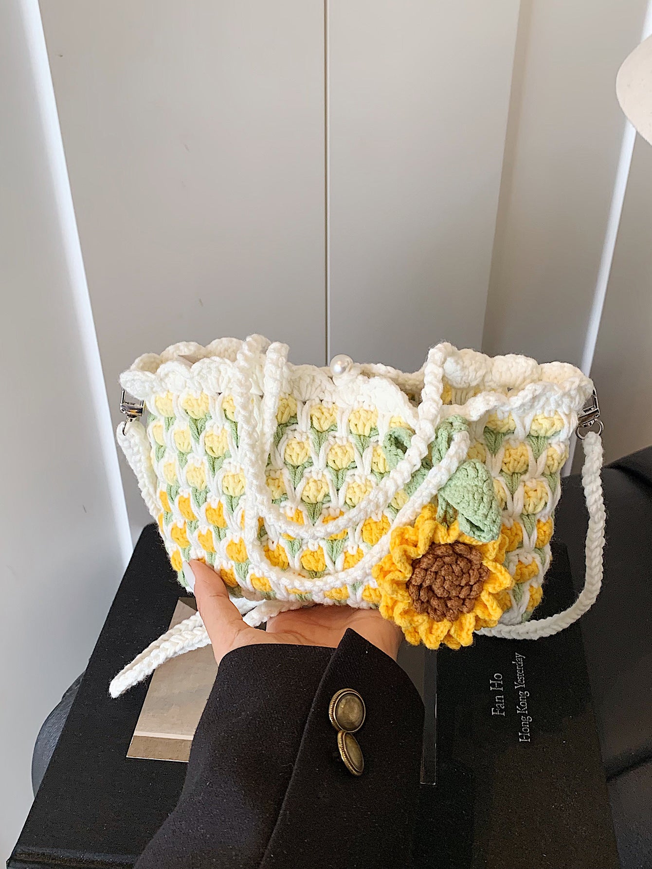 Fresh Tulip Mobile Wool Crocheted Gentle Sunflower Phone Bags
