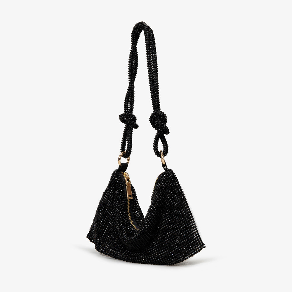 Studded Hand Crystal Metal Sequins Full Rhinestone Dumpling Underarm High Women's Handbag