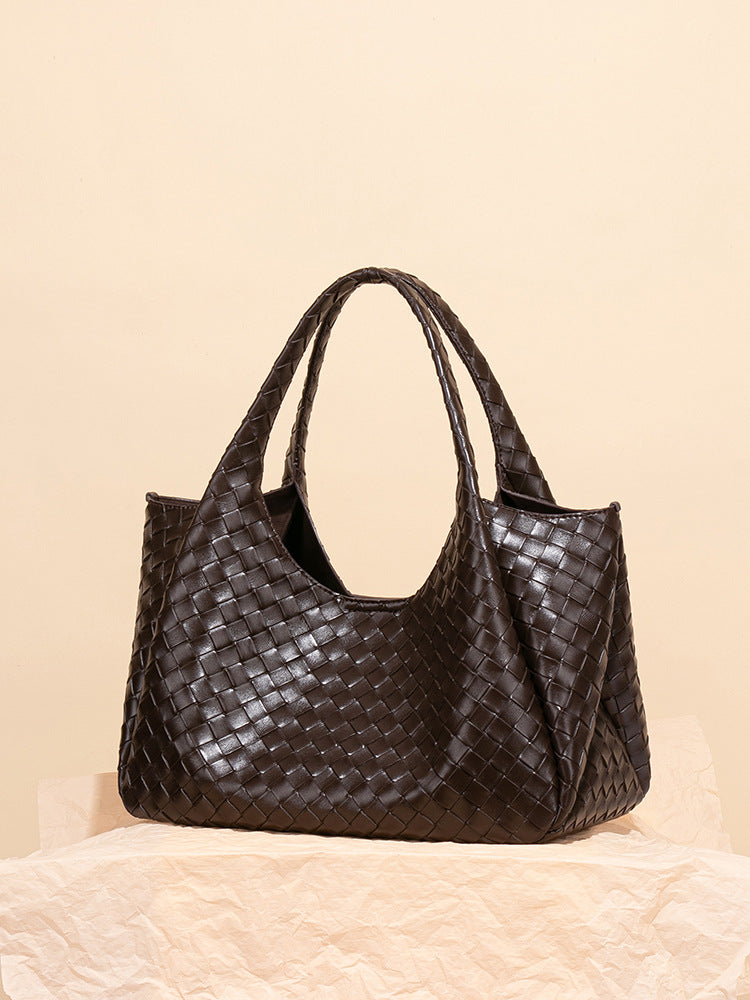 Women's Embossed Woven Fashion Large Capacity Commuter Bags