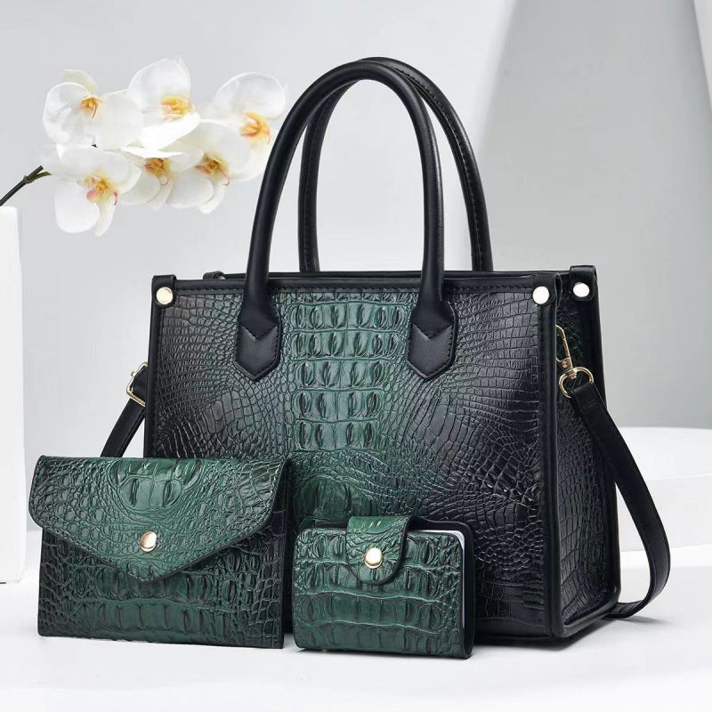 Women's Bright Leather Crocodile Pattern Korean Style Women's Chest Bag, Fanny Pack