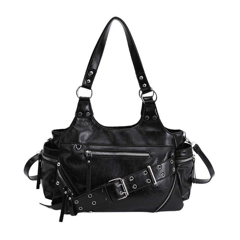 Women's Retro Hot Motorcycle Winter Rivet Fashion Bags