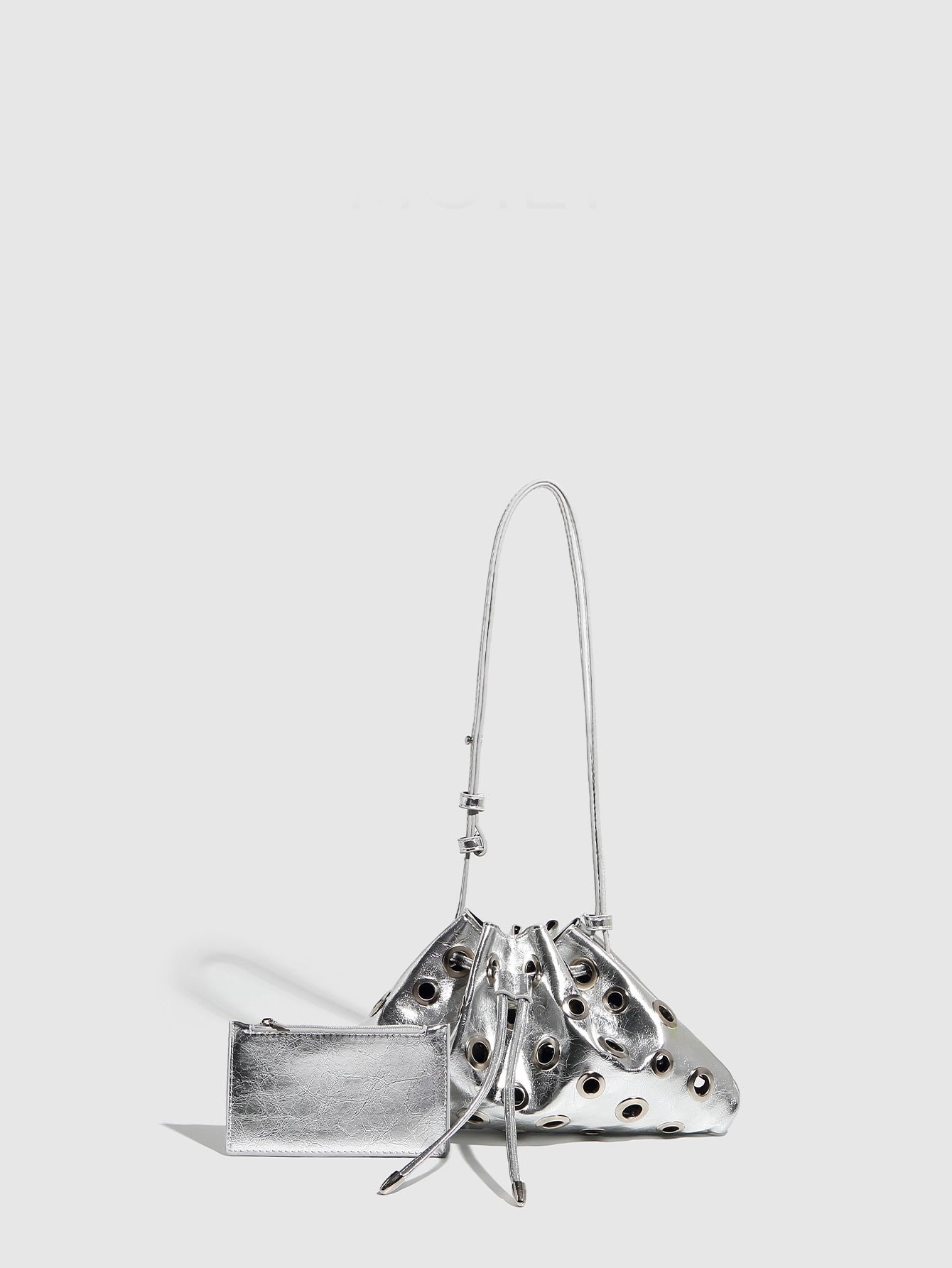 Women's Metal Rivet Hollow Eyelet Drawstring Women's Messenger Bag