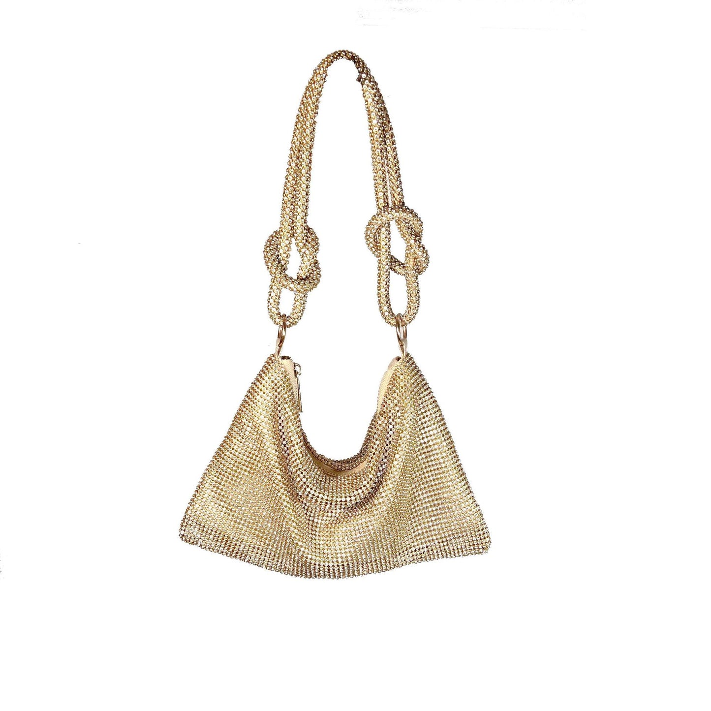Aluminum Sheet Diamond Full Tide Flash Knotted Rhinestone Handmade Evening Bags