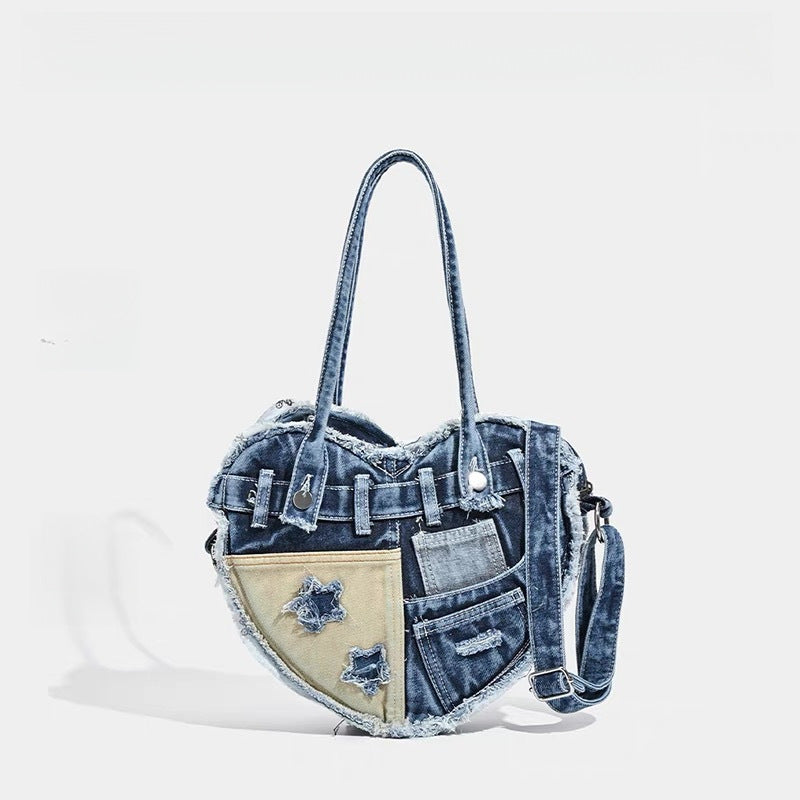 Jean Fashion Trend Design Soft Artistic Love Women's Messenger Bag