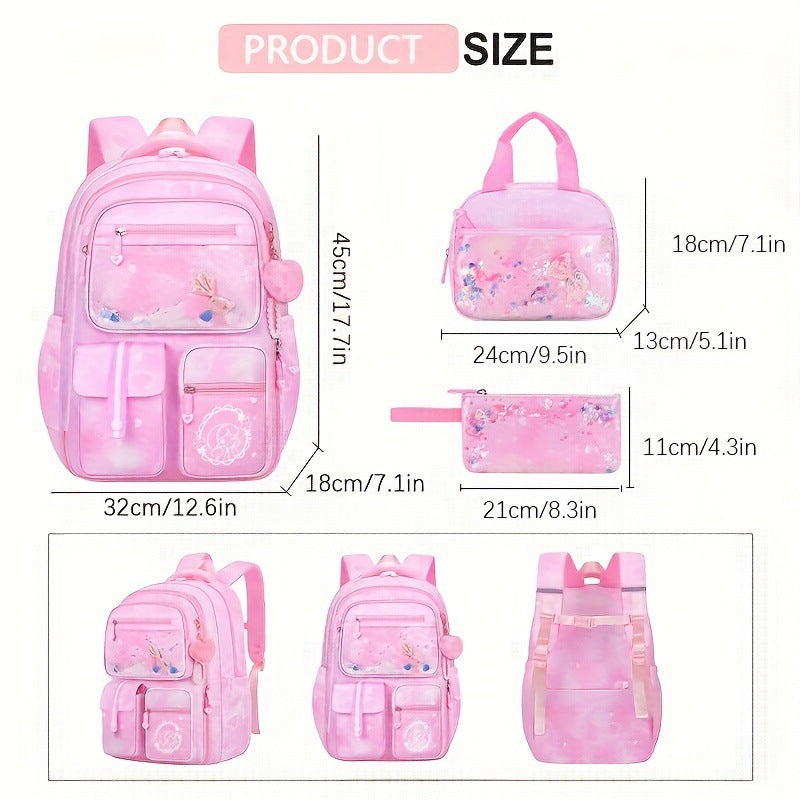 Three-piece Set Lunch Refrigerator Sweet Female Large Capacity Burden Backpacks
