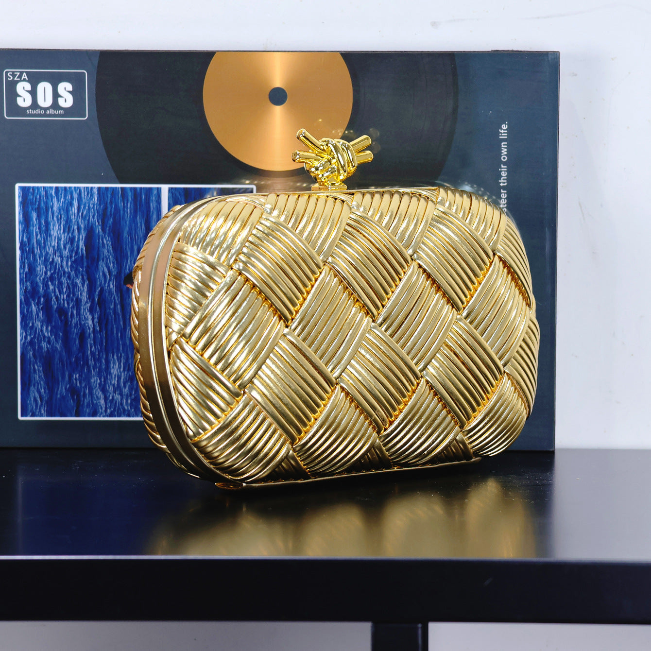 Women's Woven Clutch Fashion Banquet Dinner Chain Women's Handbag