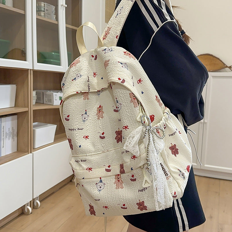 Simple Campus Camp Good-looking Floral Fresh College Student Schoolbag
