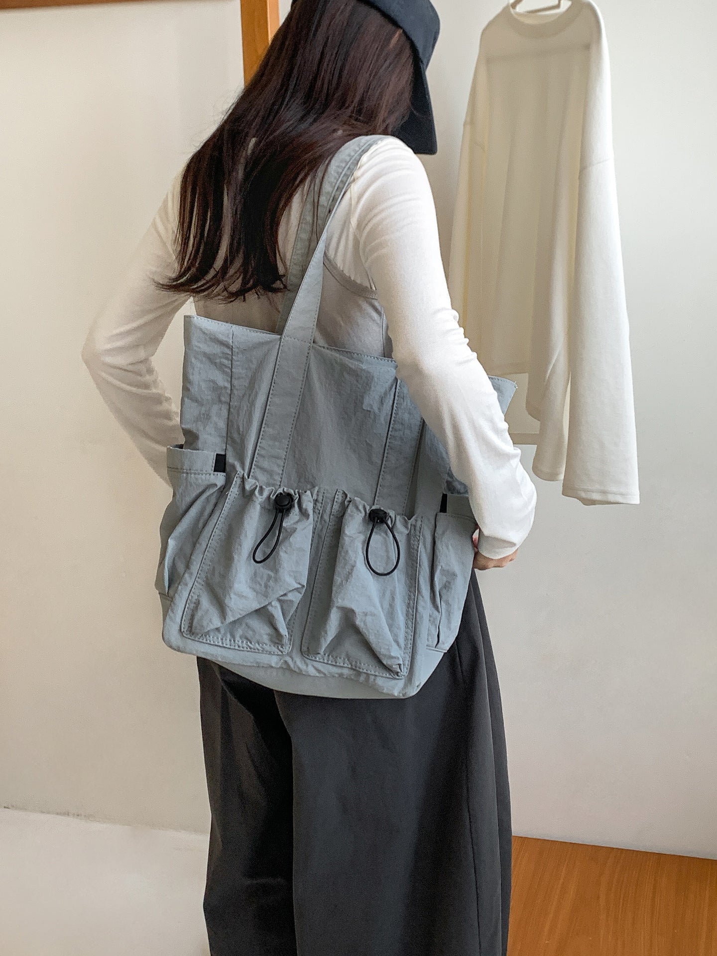 Women's Color Contrast Patchwork Large Capacity Nylon Bags