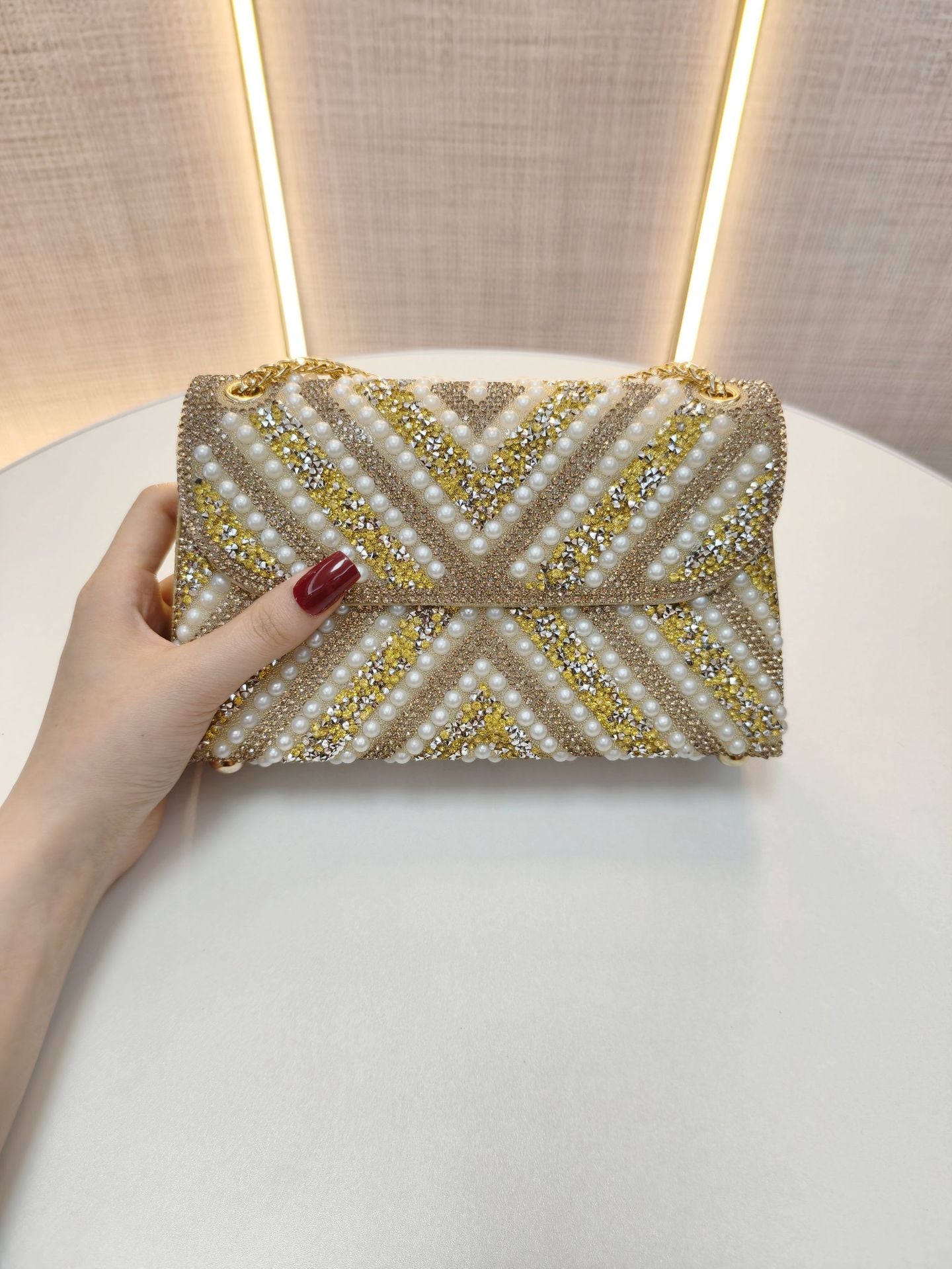 Pearl Banquet Elegant Clutch Hand Wedding Dinner Bag