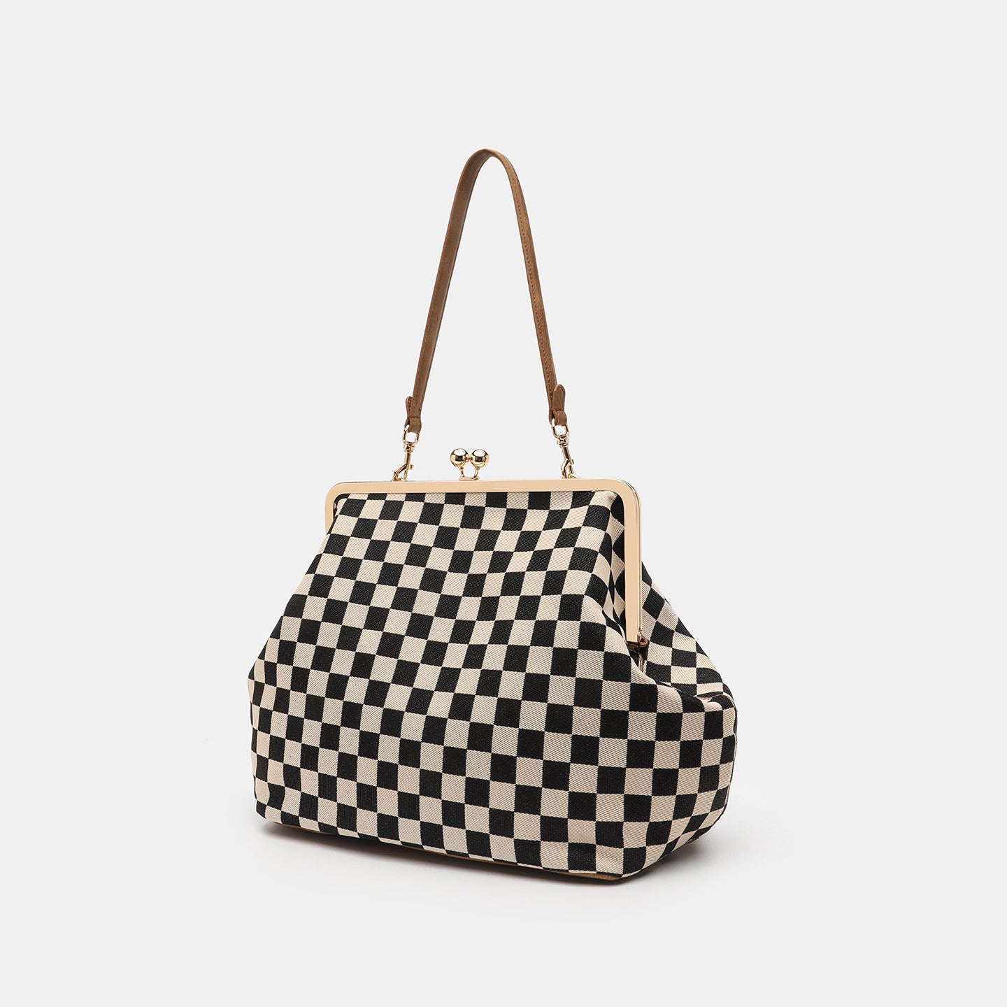 Women's Luxury Minority Design Clip Chessboard Lattice Dinner Large Women's Clutch