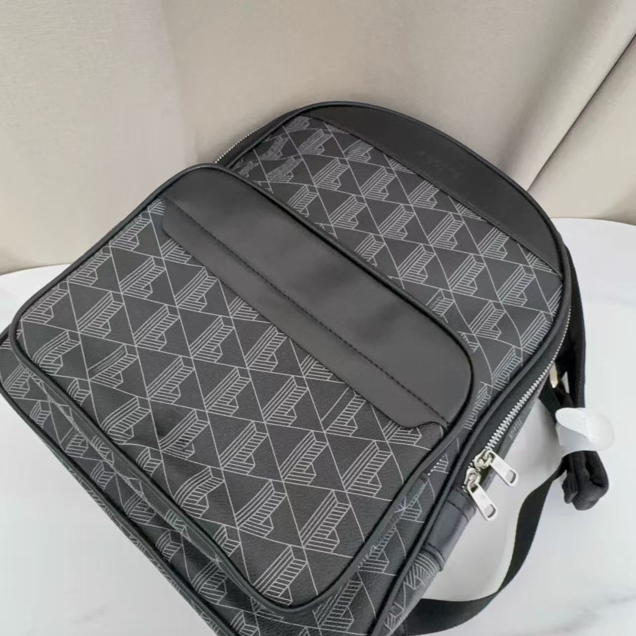 Men's Fashion Personalized Plaid Leather Printed Classic Backpacks