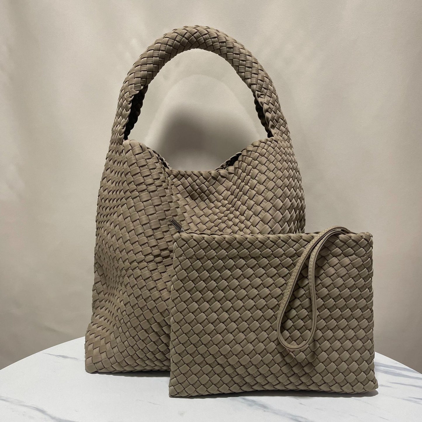 Women's High-grade Handmade Nylon Woven Neoprene Large Capacity Bags