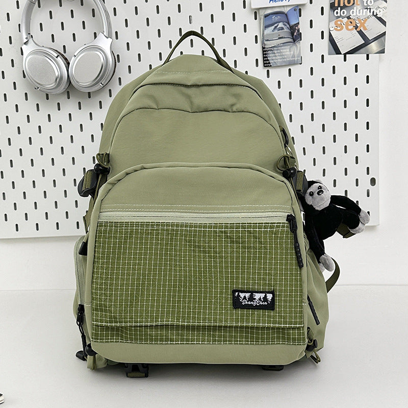 Women's & Men's Good-looking Contrast Color Versatile Preppy Style Leisure Backpack