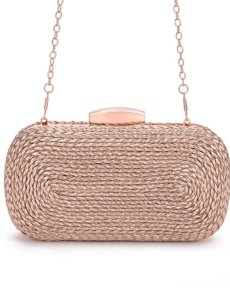 Glamorous Classy Women's Woven Makeup Wedding Dinner Bag