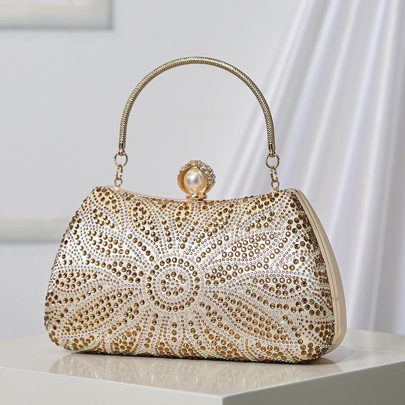 Rhinestone Diamond Cheongsam Dress Garment Hand-held Portable Clutch Evening Bags