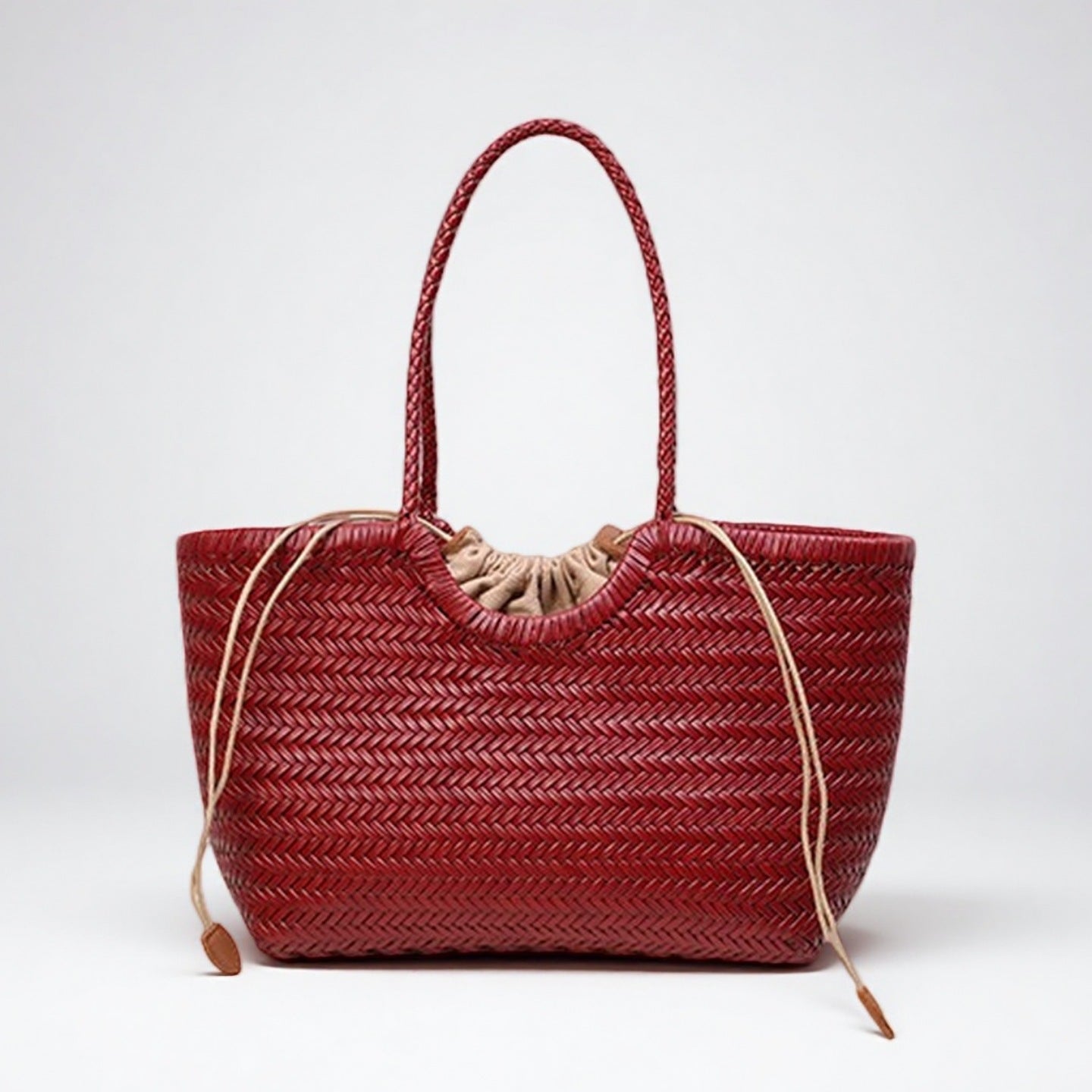 Women's Retro Woven Authentic Leather Weave Vegetable Women's Handbag