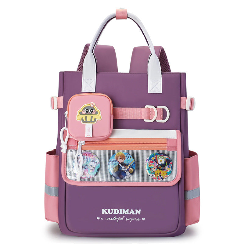 Cool Contrast Color Good-looking Junior High Campus Portable Primary School Bag