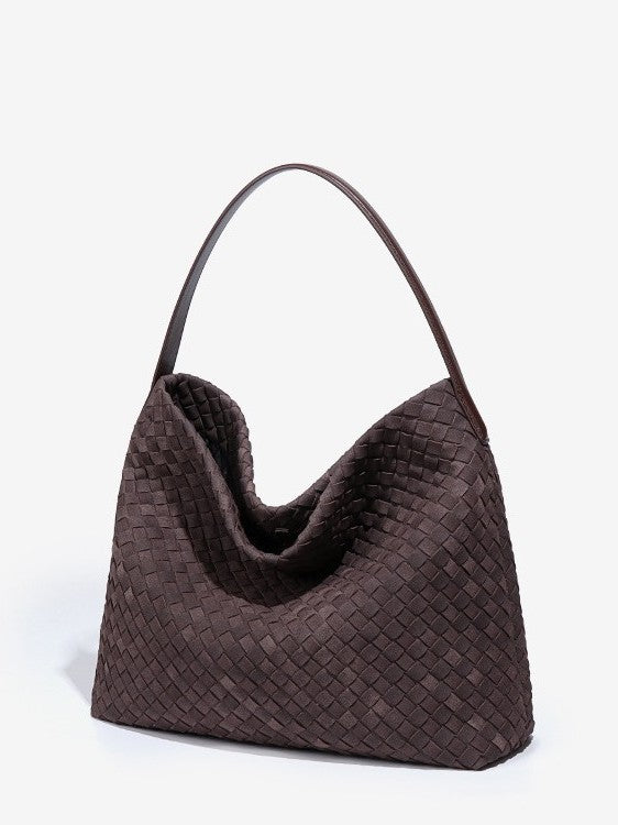 Women's Portable Large Capacity Suede Woven Fashion Women's Shoulder Bag