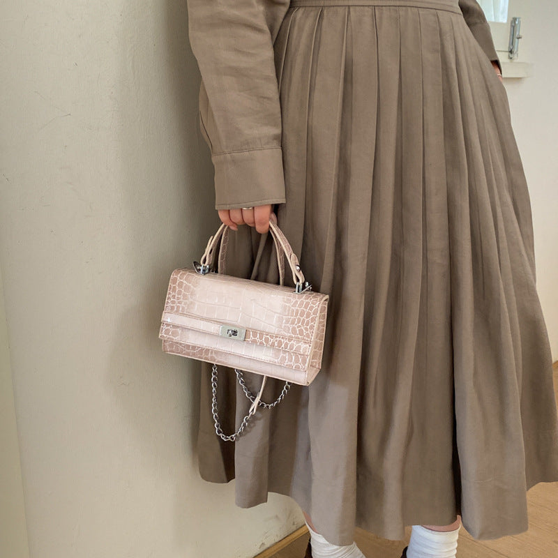 Women's Crocodile Pattern Mori Cute Light Luxury Minority Small Square Bag