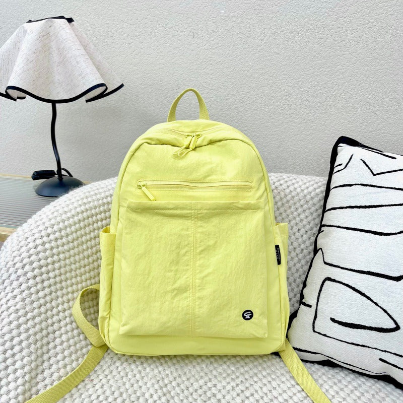 Nylon Cloth Trendy Large Capacity Contrast Leisure Backpack