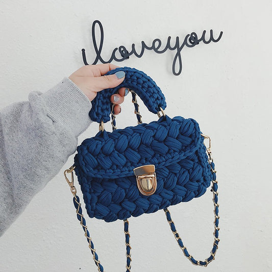 Women's No Fashion Commuter Woven Material Hand-woven Small Square Bag