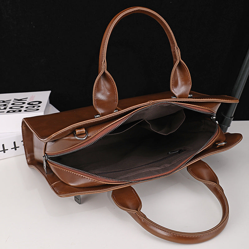 Men's Leather Large Capacity Business Inch Computer Bags