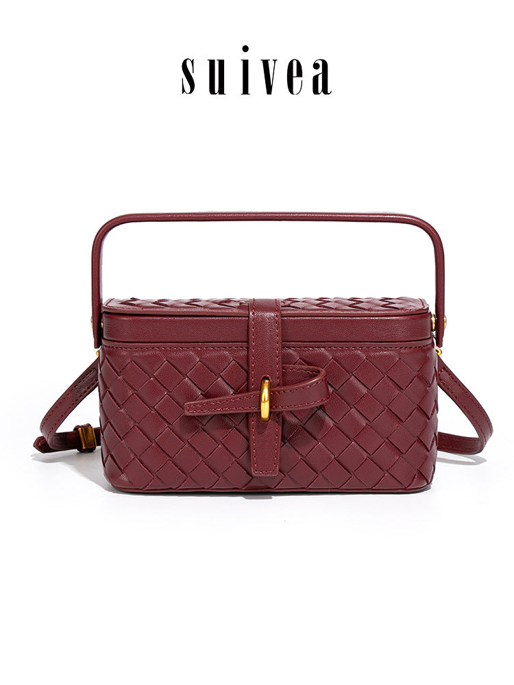 Glamorous Comfortable Woven Retro Box High-grade Women's Handbag