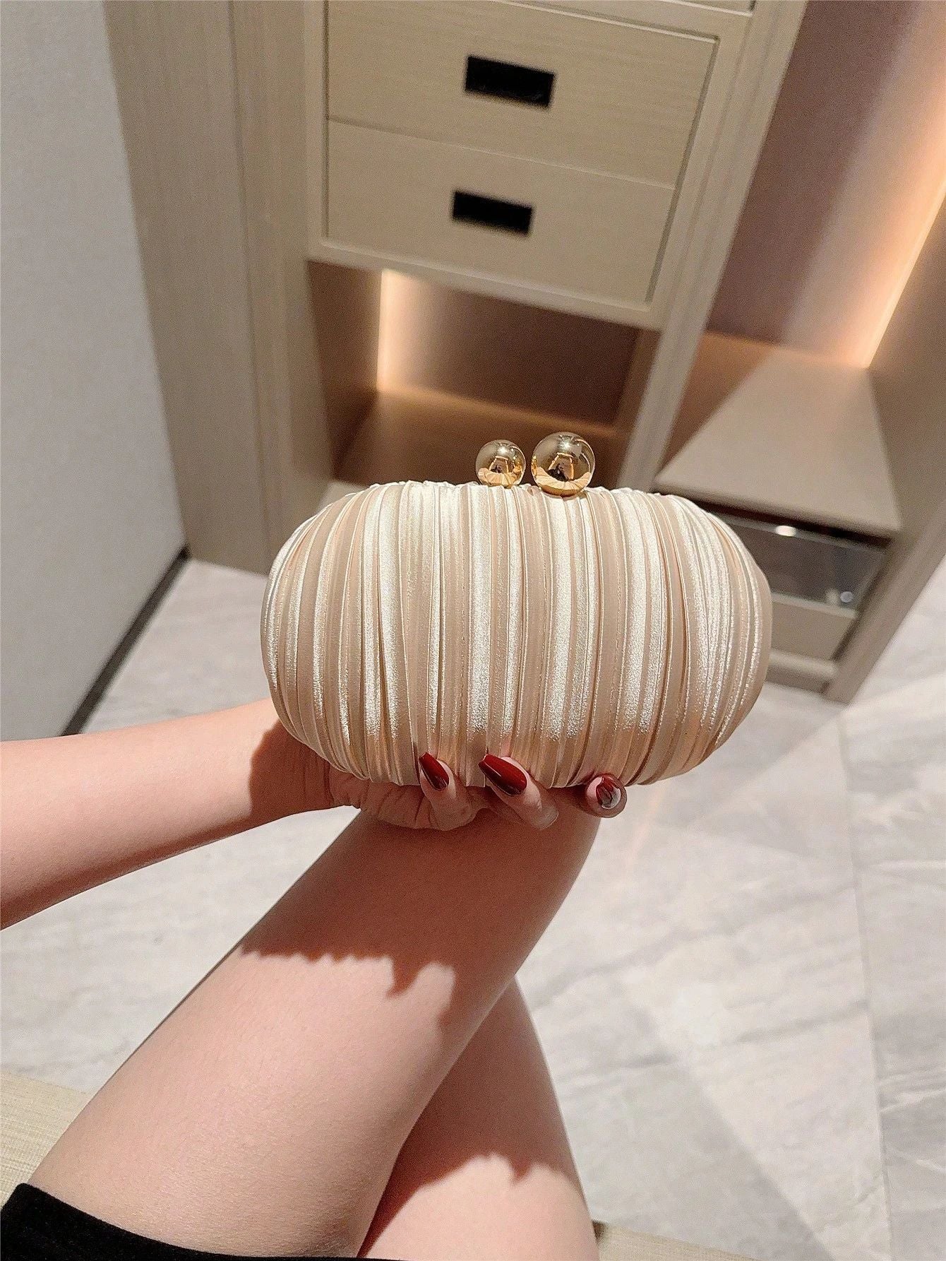 Dinner Pleated High-grade Party Banquet Polyester Dress Bags