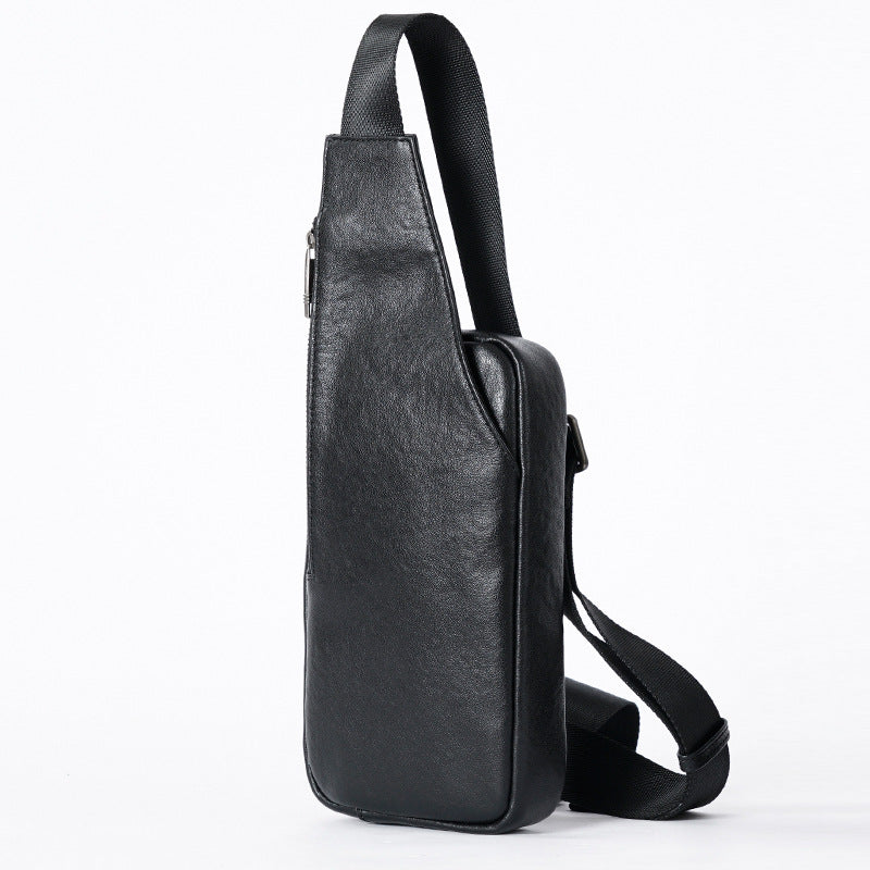 Men's First Layer Cowhide Fashion Genuine Leather Men's Chest Bag