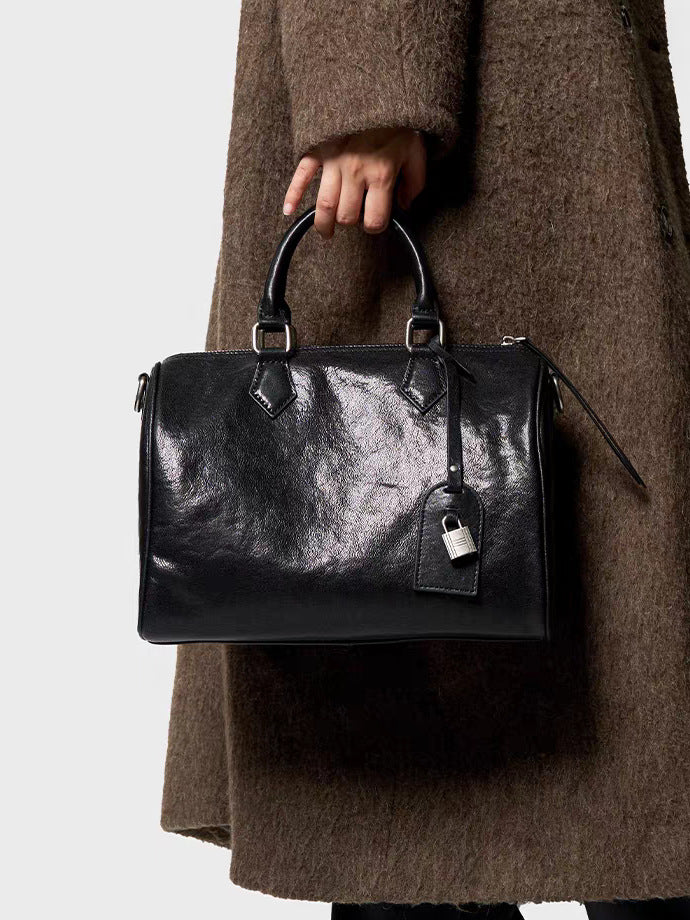 Boston Leather Pillow High-grade Simple Commute Bags