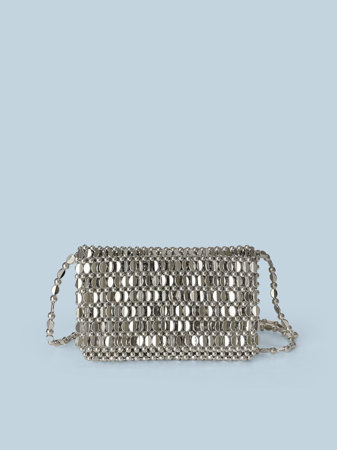Summer Retro Sier Hollow Design Handmade Beaded Women's Messenger Bag