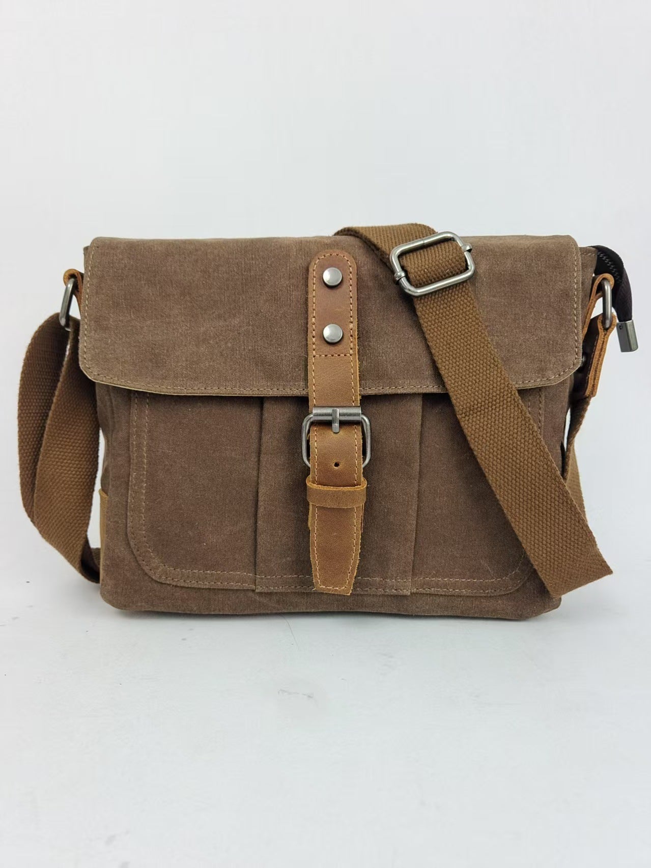 Men's Retro Motorcycle Simple Batik Waterproof Canvas Men's Shoulder Bag
