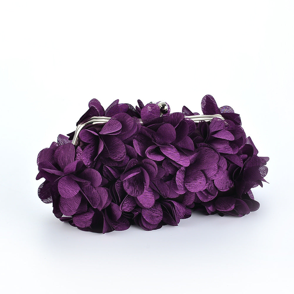 Women's Sweet Fresh Petal Three-dimensional Flower Dress Women's Clutch