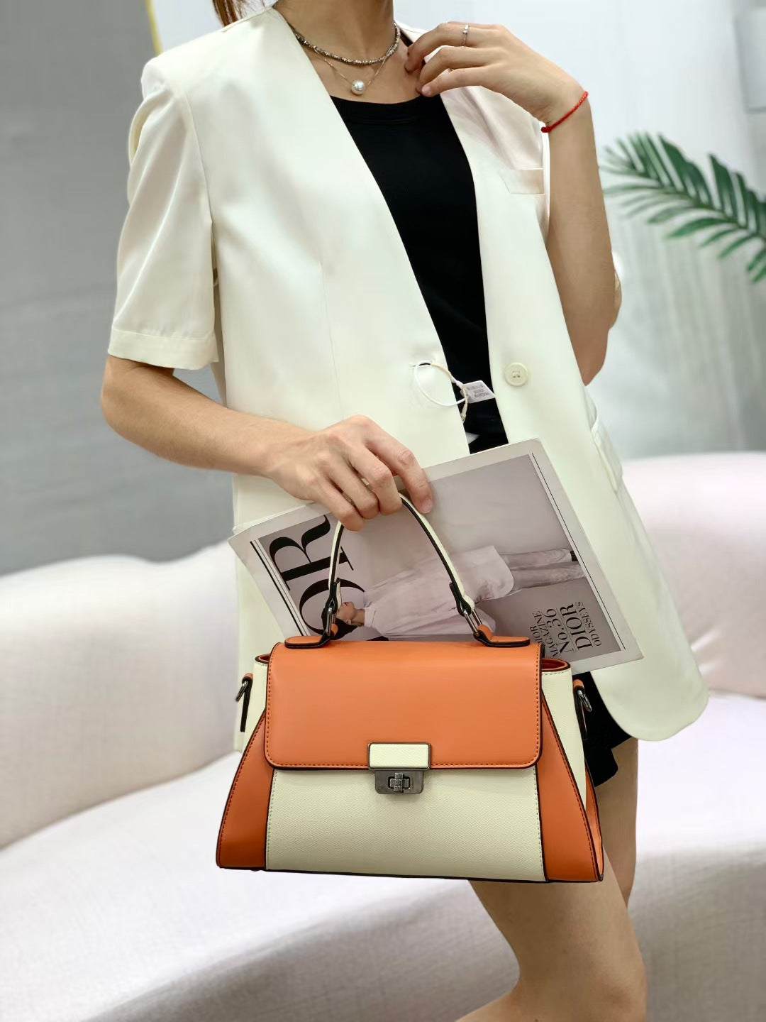Women's Print Portable Urban Simple Color Matching Women's Shoulder Bag