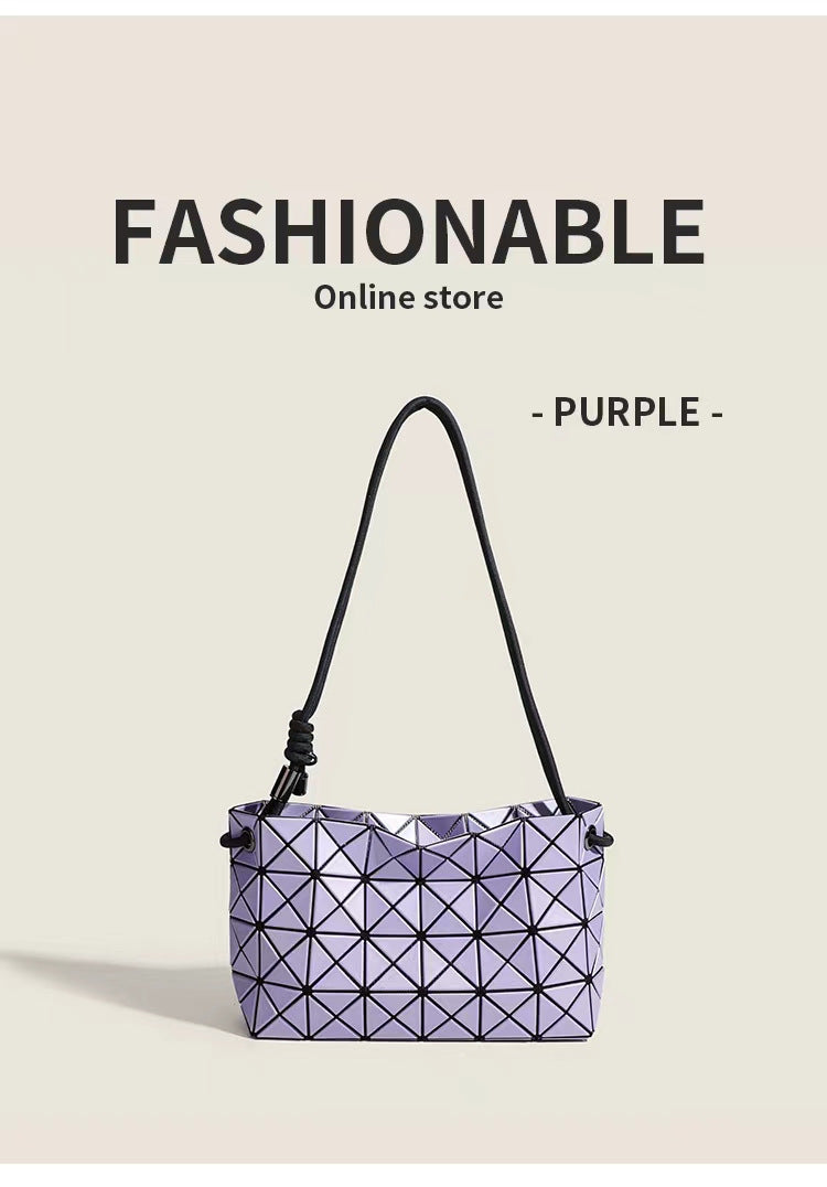 Women's Geometric Diamond Pattern Drawstring Trend Women's Shoulder Bag