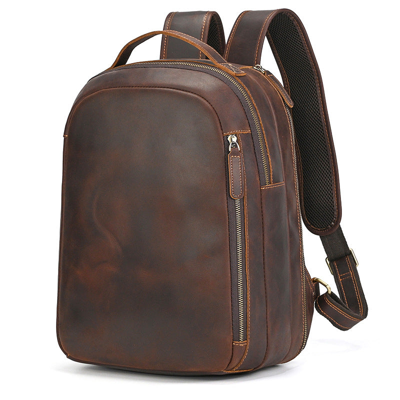 Women's & Men's Crazy Horse Leather Retro Backpacks