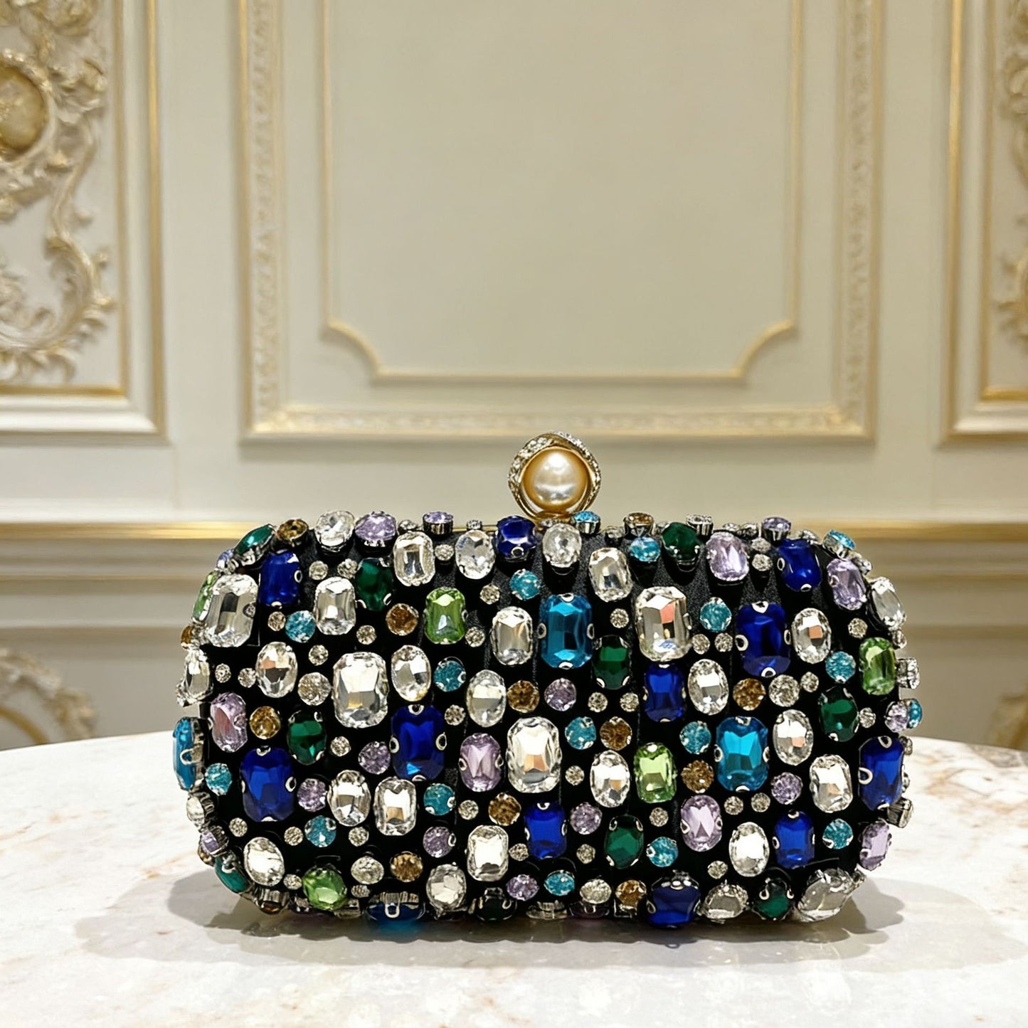 Women's European Textured Colored Gemstone Fashion Shoulder Bags